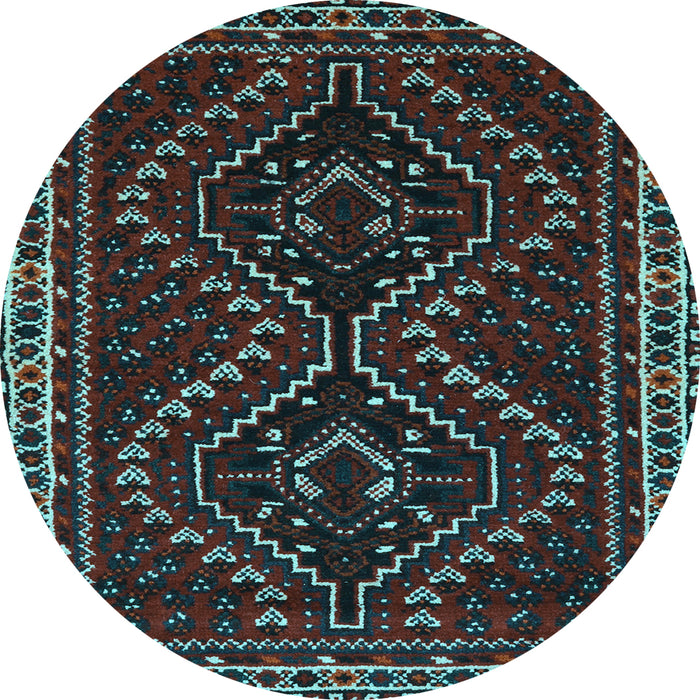Round Machine Washable Persian Light Blue Traditional Rug, wshtr3067lblu