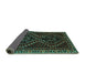Sideview of Persian Turquoise Traditional Rug, tr3067turq