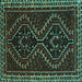 Square Persian Turquoise Traditional Rug, tr3067turq