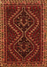 Serging Thickness of Machine Washable Persian Orange Traditional Area Rugs, wshtr3067org