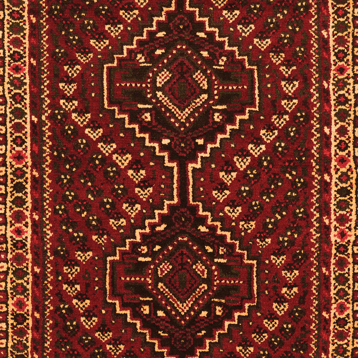 Serging Thickness of Machine Washable Persian Orange Traditional Area Rugs, wshtr3067org