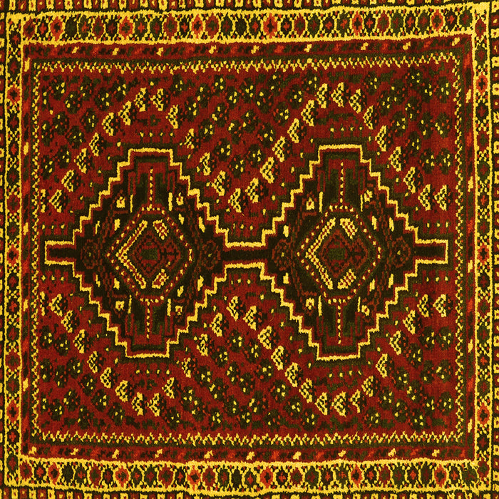 Square Machine Washable Persian Yellow Traditional Rug, wshtr3067yw
