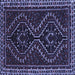 Square Machine Washable Persian Blue Traditional Rug, wshtr3067blu