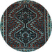 Round Persian Light Blue Traditional Rug, tr3067lblu