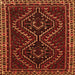 Round Machine Washable Persian Orange Traditional Area Rugs, wshtr3067org