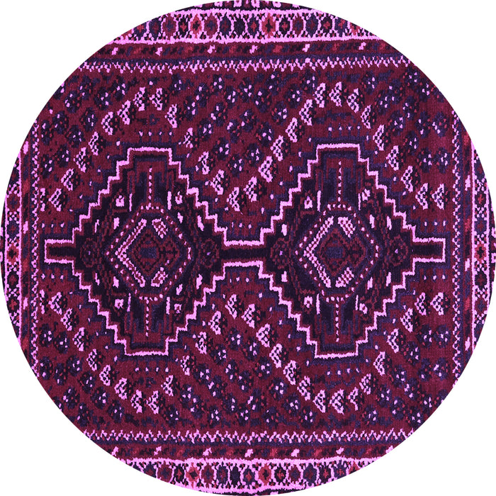Round Persian Purple Traditional Rug, tr3067pur