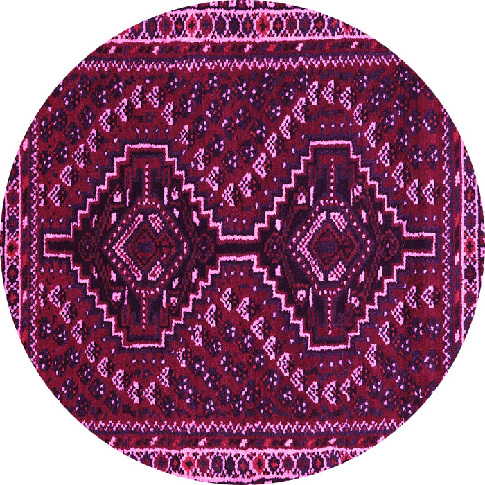 Round Persian Pink Traditional Rug, tr3067pnk