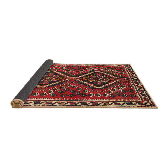 Sideview of Traditional Dark Gold Brown Persian Rug, tr3068