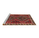 Sideview of Machine Washable Traditional Dark Gold Brown Rug, wshtr3068