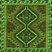 Round Machine Washable Persian Green Traditional Area Rugs, wshtr3068grn