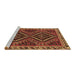 Sideview of Machine Washable Persian Brown Traditional Rug, wshtr3068brn