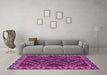 Machine Washable Persian Purple Traditional Area Rugs in a Living Room, wshtr3068pur