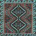 Square Machine Washable Persian Light Blue Traditional Rug, wshtr3068lblu