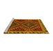 Sideview of Machine Washable Persian Yellow Traditional Rug, wshtr3068yw