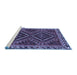 Sideview of Machine Washable Persian Blue Traditional Rug, wshtr3068blu