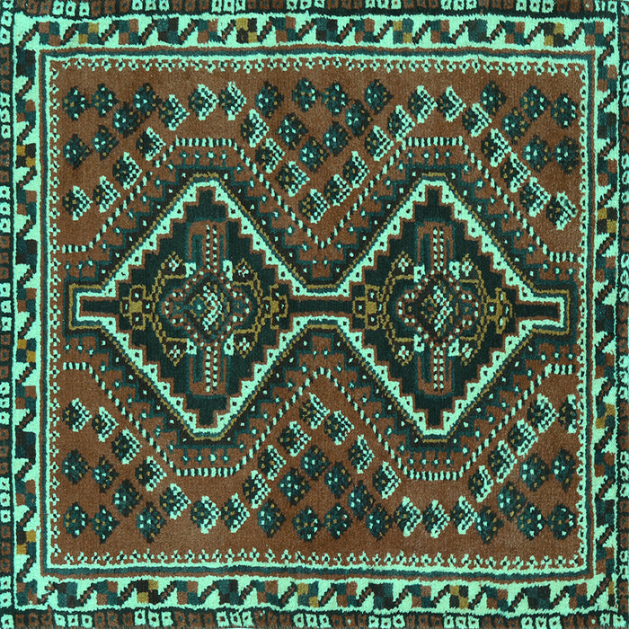 Square Machine Washable Persian Turquoise Traditional Area Rugs, wshtr3068turq