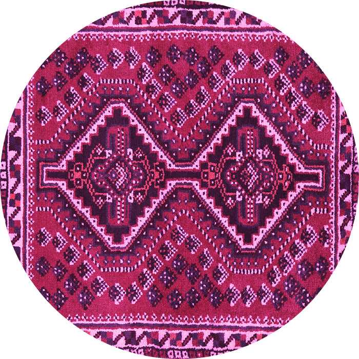 Round Persian Pink Traditional Rug, tr3068pnk