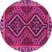 Round Persian Pink Traditional Rug, tr3068pnk