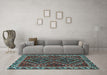 Machine Washable Persian Light Blue Traditional Rug in a Living Room, wshtr3068lblu