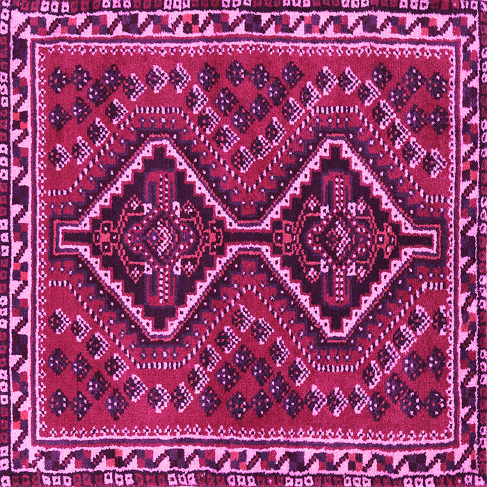 Square Machine Washable Persian Pink Traditional Rug, wshtr3068pnk