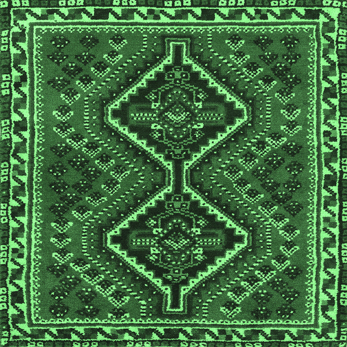 Square Machine Washable Persian Emerald Green Traditional Area Rugs, wshtr3068emgrn