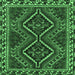 Square Machine Washable Persian Emerald Green Traditional Area Rugs, wshtr3068emgrn