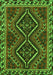 Serging Thickness of Machine Washable Persian Green Traditional Area Rugs, wshtr3068grn