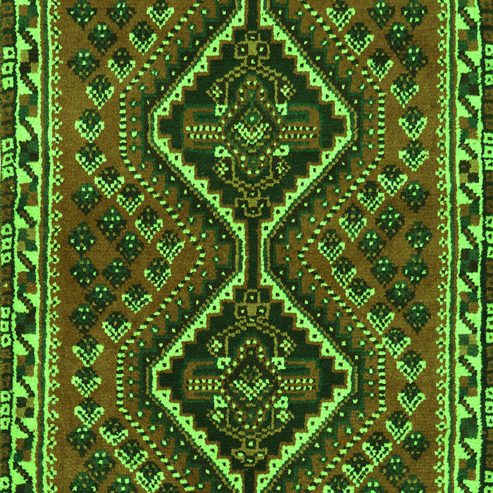 Serging Thickness of Machine Washable Persian Green Traditional Area Rugs, wshtr3068grn