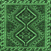 Square Persian Emerald Green Traditional Rug, tr3068emgrn