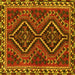 Square Machine Washable Persian Yellow Traditional Rug, wshtr3068yw