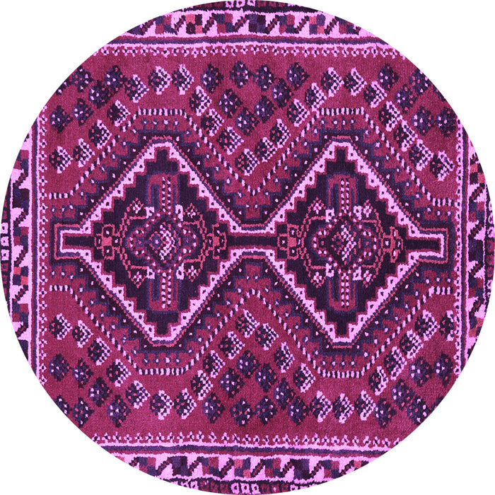 Round Machine Washable Persian Purple Traditional Area Rugs, wshtr3068pur