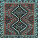 Square Persian Light Blue Traditional Rug, tr3068lblu
