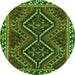 Square Persian Green Traditional Rug, tr3068grn