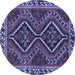 Round Persian Blue Traditional Rug, tr3068blu