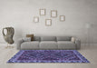 Machine Washable Persian Blue Traditional Rug in a Living Room, wshtr3068blu