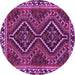 Round Persian Purple Traditional Rug, tr3068pur