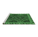 Sideview of Machine Washable Persian Emerald Green Traditional Area Rugs, wshtr3068emgrn