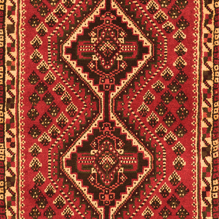 Serging Thickness of Machine Washable Persian Orange Traditional Area Rugs, wshtr3068org