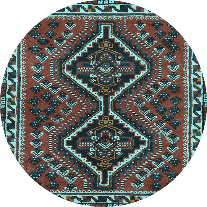 Round Persian Light Blue Traditional Rug, tr3068lblu