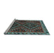 Sideview of Machine Washable Persian Light Blue Traditional Rug, wshtr3068lblu