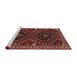 Sideview of Machine Washable Traditional Brown Rug, wshtr3069