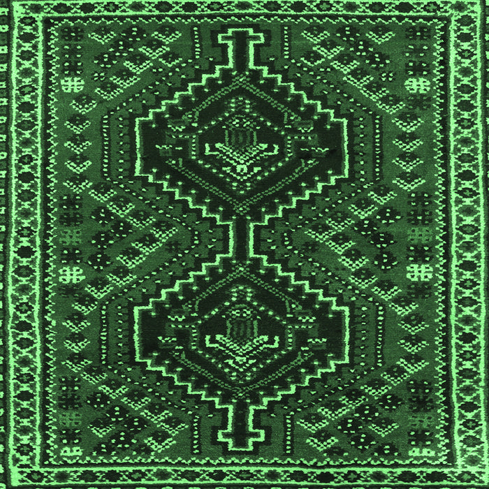 Square Persian Emerald Green Traditional Rug, tr3069emgrn