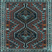 Square Machine Washable Persian Light Blue Traditional Rug, wshtr3069lblu