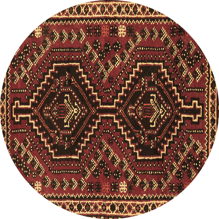 Round Persian Brown Traditional Rug, tr3069brn
