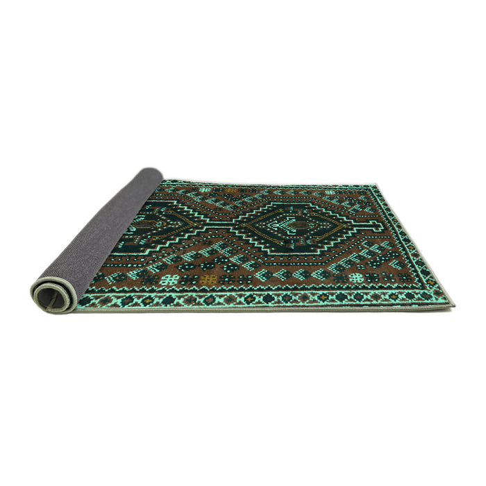 Sideview of Persian Turquoise Traditional Rug, tr3069turq