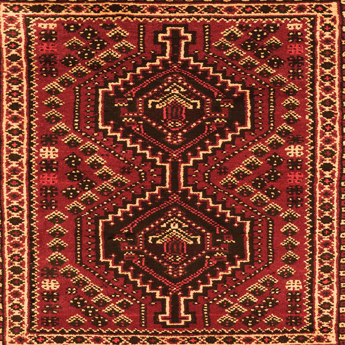Serging Thickness of Persian Orange Traditional Rug, tr3069org