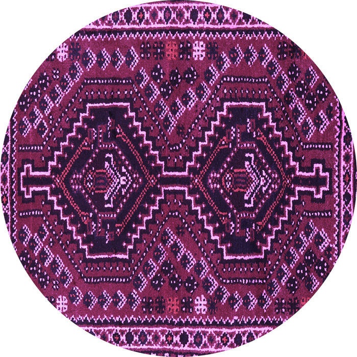 Round Machine Washable Persian Purple Traditional Area Rugs, wshtr3069pur