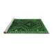 Sideview of Machine Washable Persian Emerald Green Traditional Area Rugs, wshtr3069emgrn