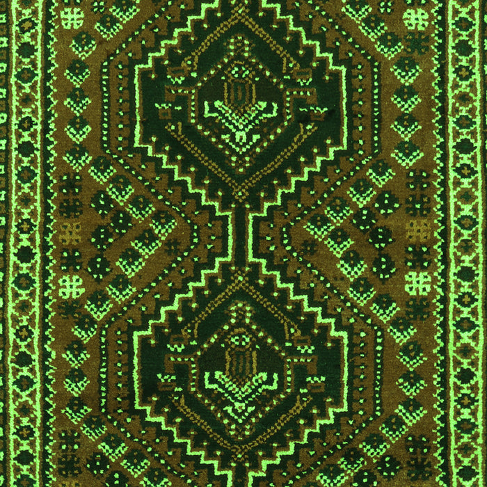 Serging Thickness of Machine Washable Persian Green Traditional Area Rugs, wshtr3069grn