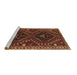 Sideview of Machine Washable Persian Brown Traditional Rug, wshtr3069brn